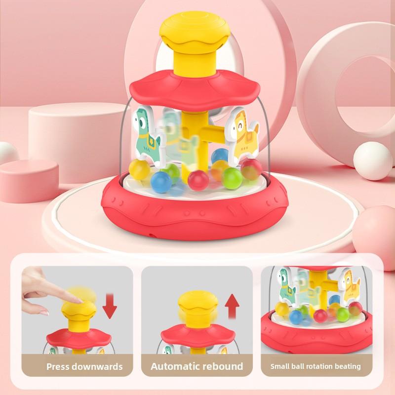 Baby Press Rotating Toy Skills Educational Toy Pink Green Press Spinning Animals Educational Toy Interactive Games Birthday Gift