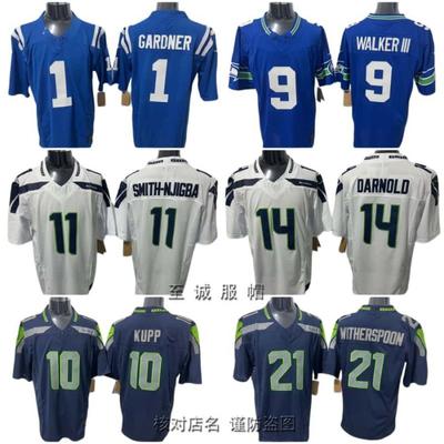 Mens Retro Seattle Seahawks Football Jersey Embroidered Cotton Blend Sports Shirt Fan Wear Casual Use