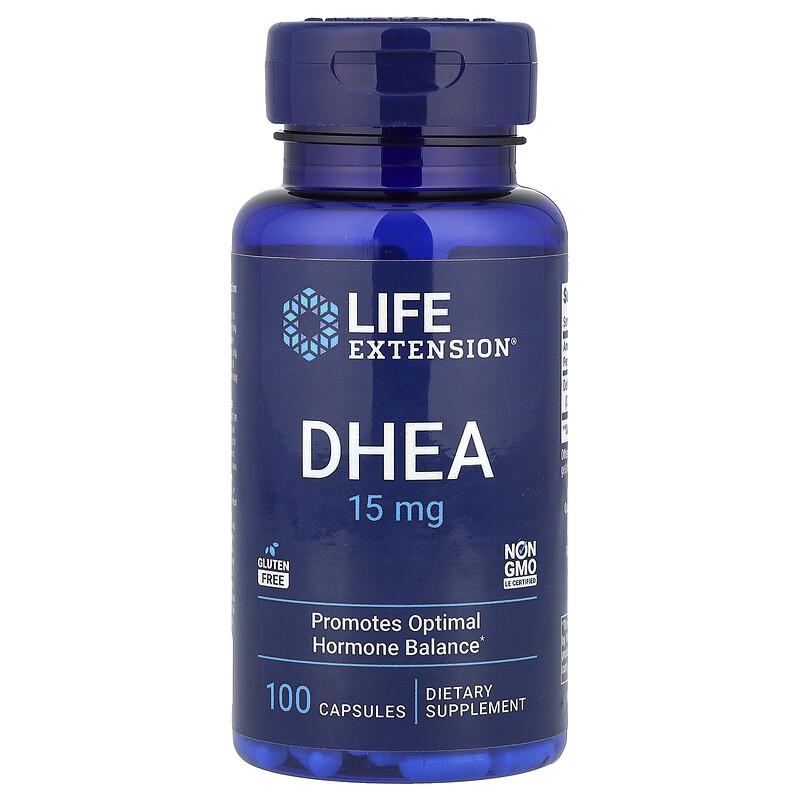 DHEA, 15 mg, 100 Capsules