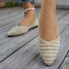 Scarpe Basse a Punta Larga in Maglia da Donna - Mocassini Casual Traspiranti per Primavera/Autunno, Scarpe Comode per Tutti i Giorni