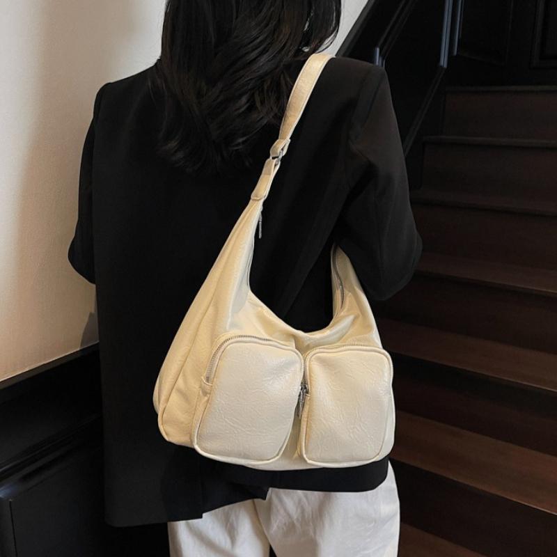 Trendy Spring Shoulder Bag Women Simple Commuting Bag Fashiable and Versatile Crossbody Bags with Multi Pockets Stylish Design