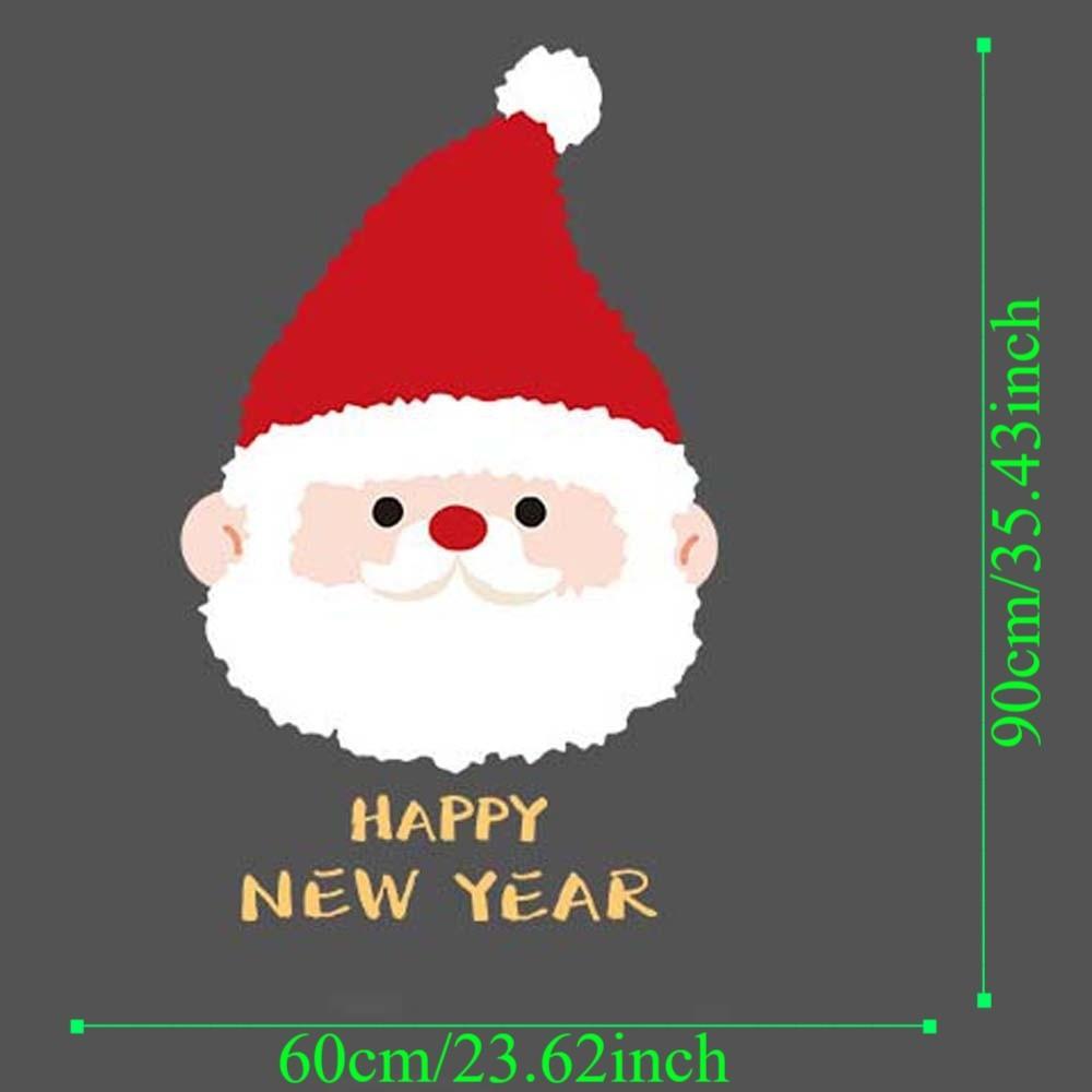 Colorful Santa Claus Stickers Anti-collision Christmas Tree Glass Electrostatic Film Transparent Portable PVC Festival Stickers