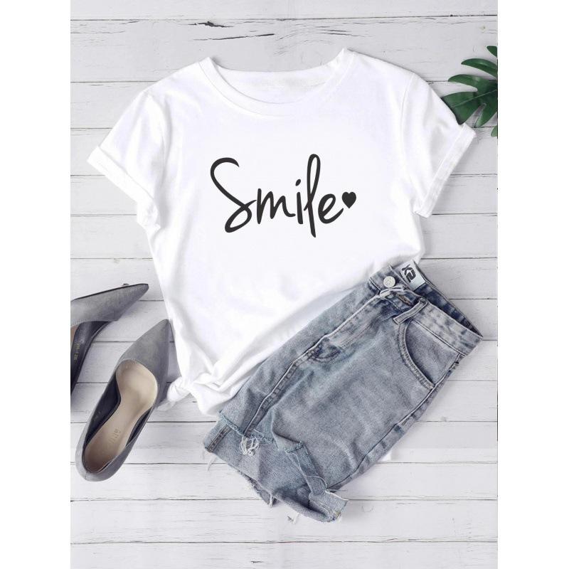 Dámské tričko s potiskem a krátkým rukávem, dámské oblečení