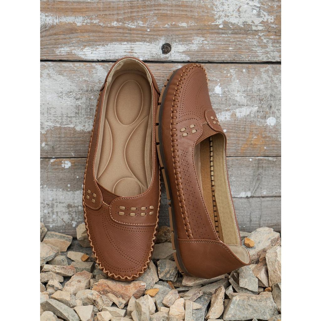 Sewing Laser Women's Flat Loafers