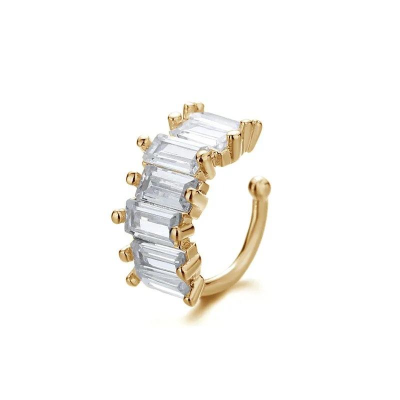 

Fashion Personality Sparkling Zircon No Piercing C-shaped Clip Earrings for Men Women Ear Cuff Party Daily Wear Jewelry Gifts