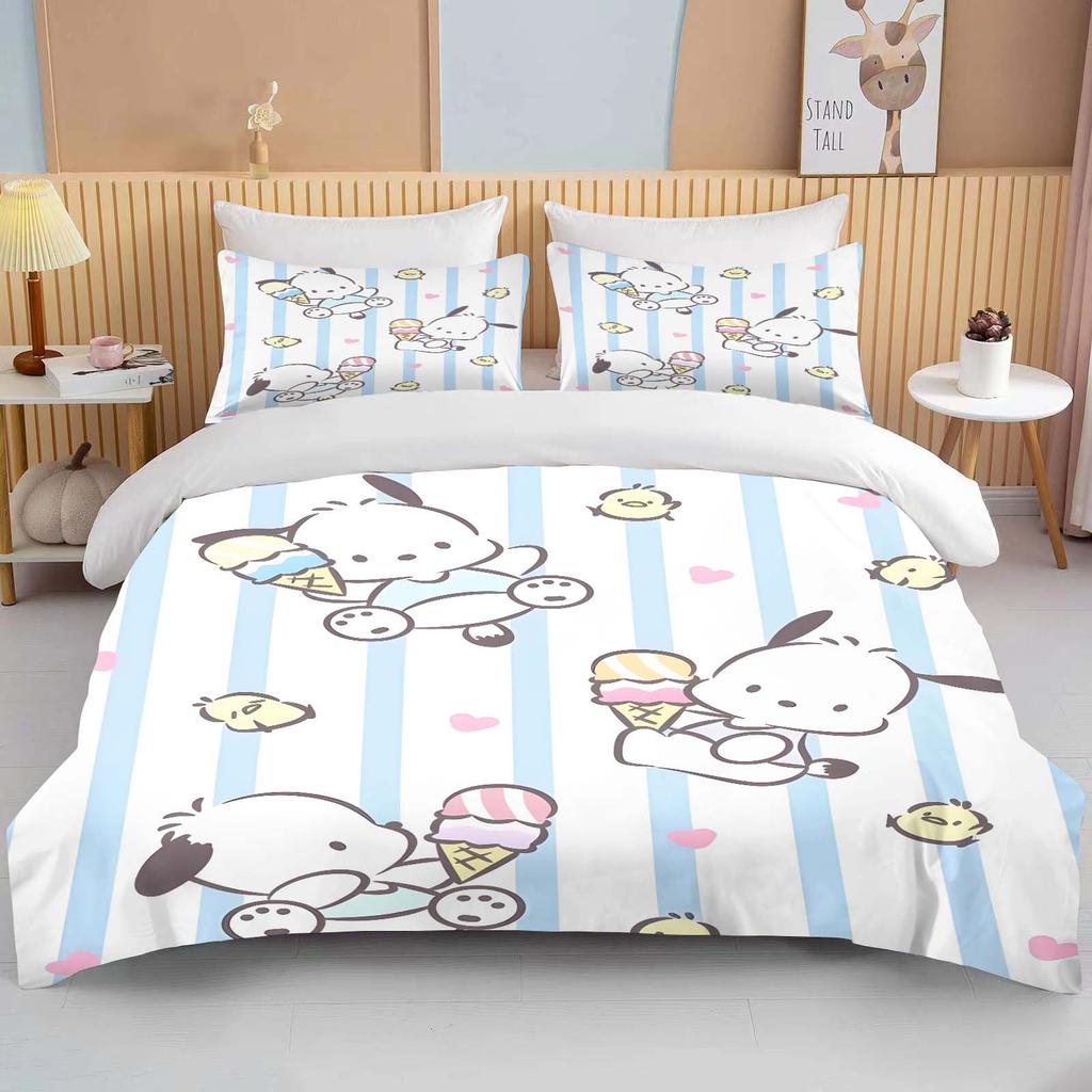 Pochacco 3D Print Bedding Sets Comforter Quilt Bed Cover Duvet Cover Pillow Case 2-3 Pieces Sets Kids Adult Bedroom Decor