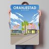 Oranjestad Aruba Cityscape Travel Poster Metal Signs Transportation Poster Bar Custom Tinplate Sign for Wall Art Decoration Home
