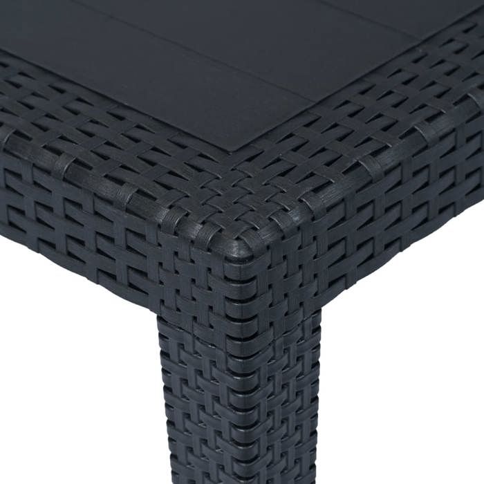 VidaXL Garden Table Anthracite 150x90x72 Cm Plastic Rattan Look
