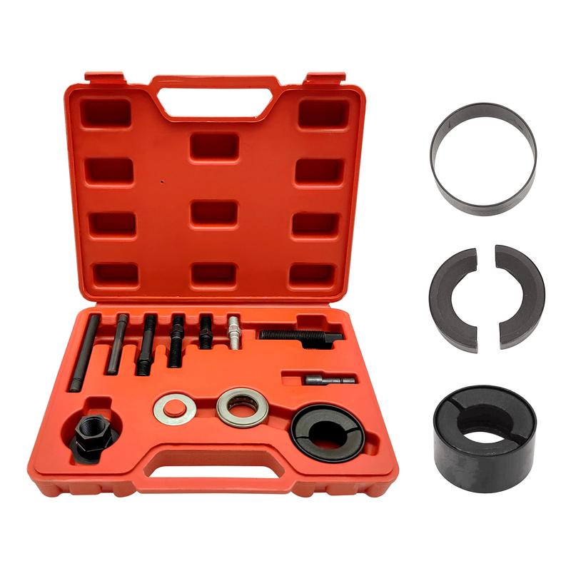 14pcs Pulley Puller and Installer Kit Auto Power Steering Pump Pulley Puller Remover/Installer Tool Alternator for GM Ford