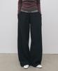 Seul Folded Waist Waffle Curved Tab Pants_Navy