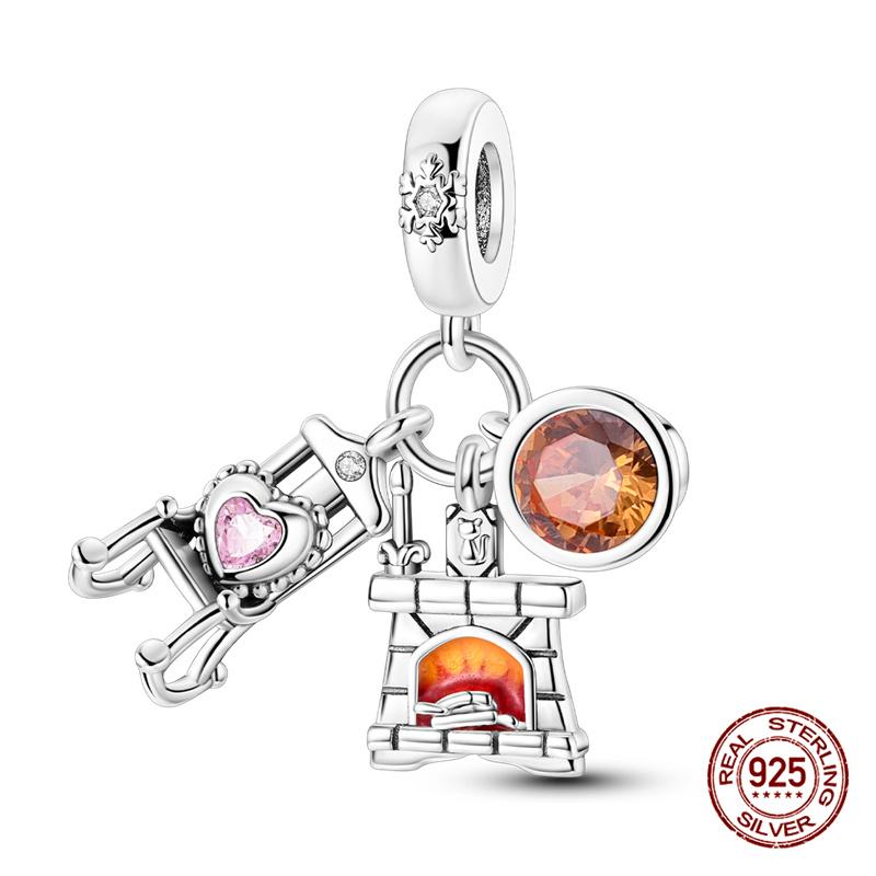 Charms Copper Three-In-One Series Charms Beads Fit 3Mm Original Bracelet Womens Diy Fine Jewelry Gifts