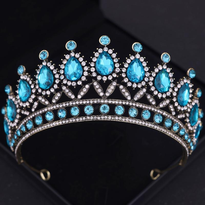 Baroque Crystal Crown Tiara Headband For Women Rhinestone Prom Diadem Crown Bridal Wedding Hair Accessories Jewelry Crown Tiara