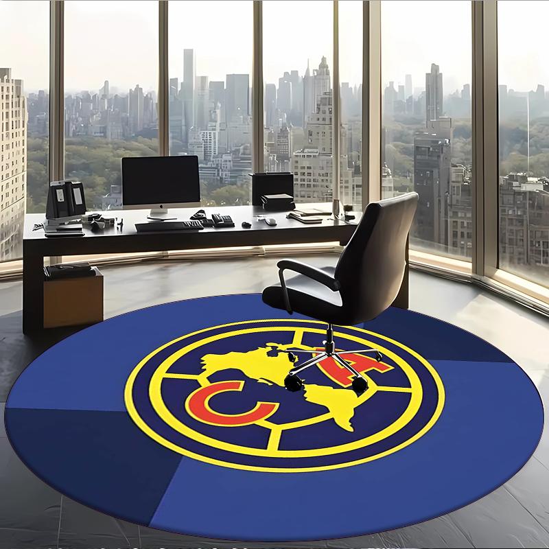 Club América (19) Round Office Rug Decorative Floor Rug for Office Bedroom Living Room and Home Space