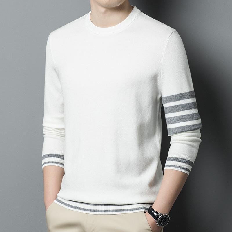 Men s Striped Long Sleeve Crew Neck Men s Minimalist M