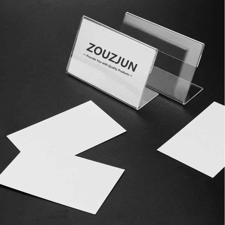 ZOUZJUN Pop Stand Card Holder Business Card Size 90x60mm Acrylic Stand Display Stand Transparent Acrylic Price Card Tag Name Card POP Advertising