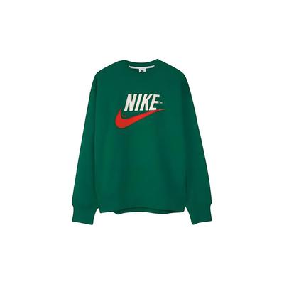 Nike Logo Buchdruck Locker geschnitten Rundhalsausschnitt Langarm Sweatshirt Herren sweatshirt Grün DO8892-365