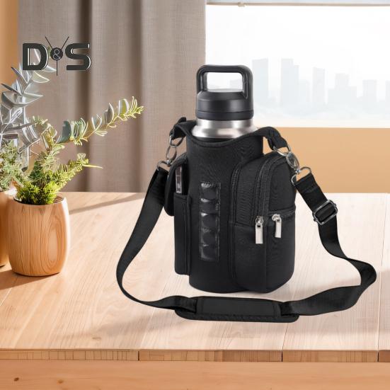 Borsa Magnetica per Bottiglia d'Acqua per Palestra Borsa per Bollitore con Scomparto Bifacciale Cinghia Regolabile Borsa a Tracolla per Articoli da Fitness