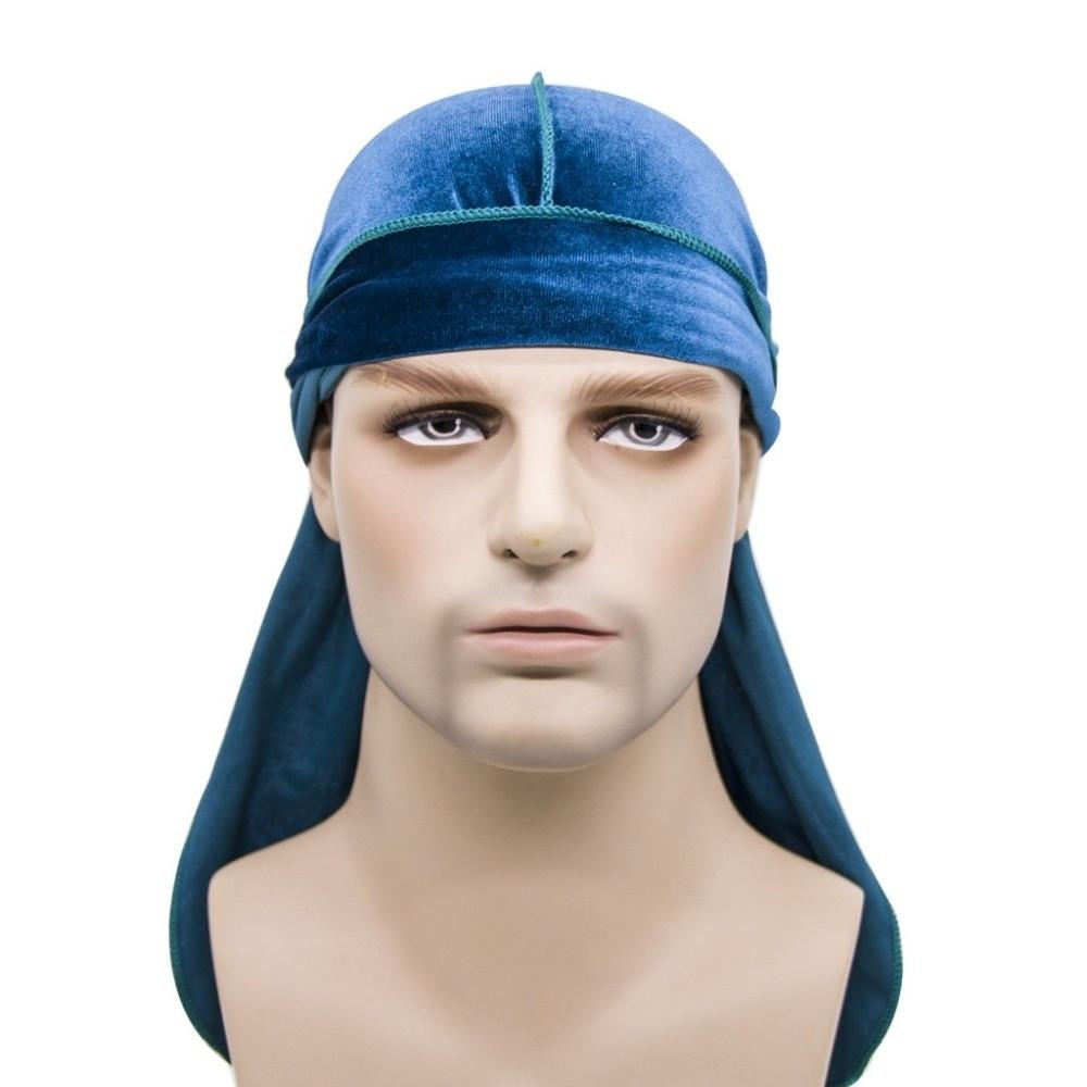 Long Tail Durags Caps Velvet Head Wrap New Bandana Beanie  Unisex