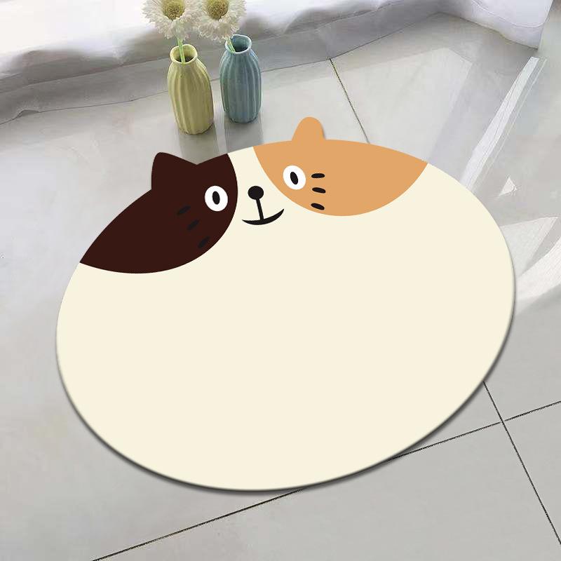 Tapete de Chão de Lama Diatomácea Desenho Animado Tapete de Chão de Banheiro Absorção de Água Secagem Rápida Tapete Antiderrapante Resistente à Sujeira e Fácil de Cuidar Tapete para os Pés