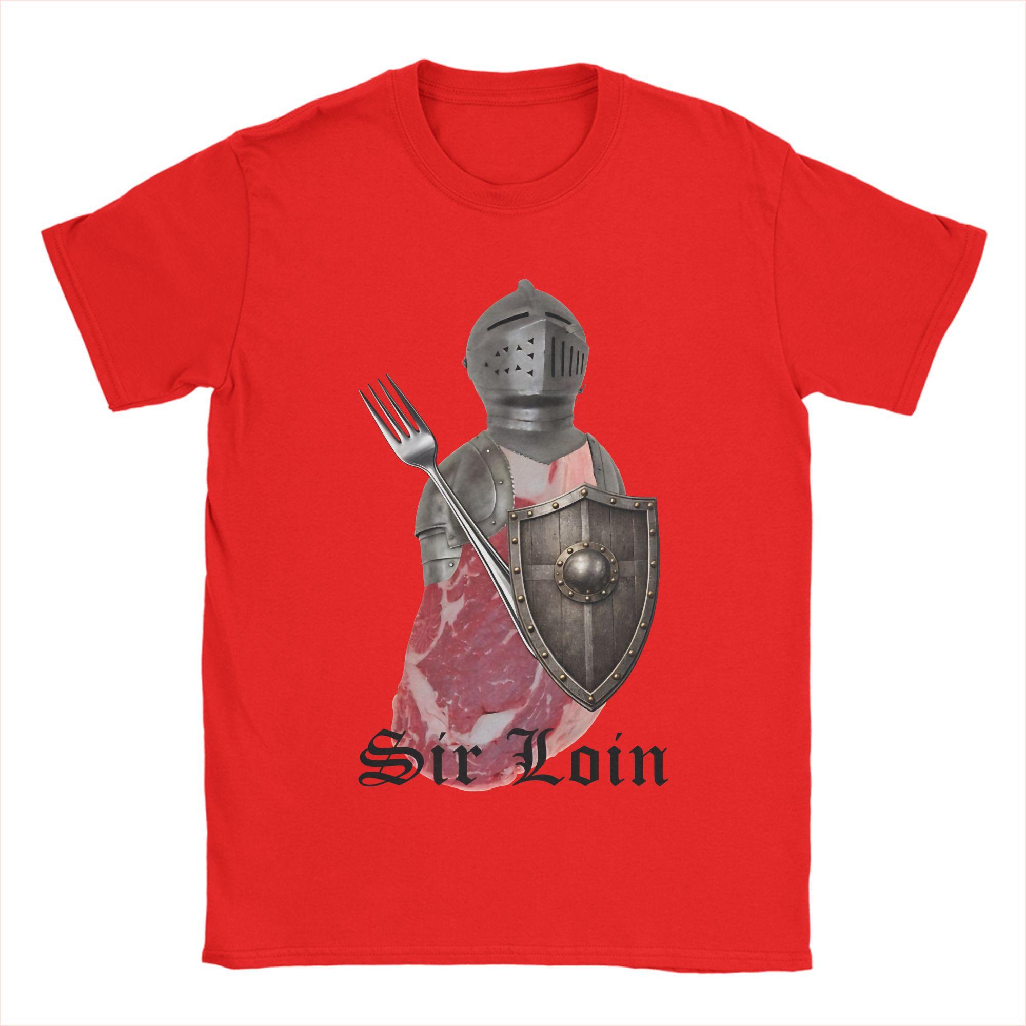 Sir Loin Steak Knight T Shirt Summer Novelty TShirts Unisexs 100 Cotton Crewneck Plus Size Clothes ShortSleeved Y2K Retro Tops S