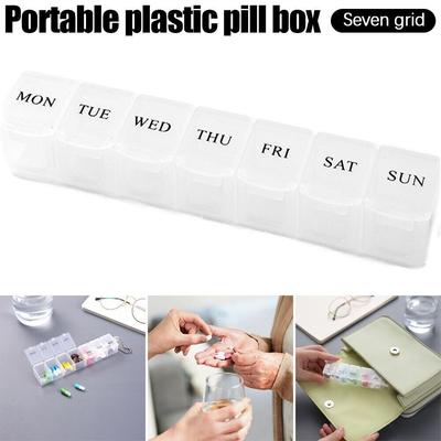 Large Capacity Pill Organizer PP 7 Compartment Weekly Pill Box Creative Pill Box  Household