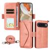For Google Pixel 10 Pro XL/Pixel 9 Pro XL Leather Case Magnetic Closure Wallet Stand Phone Cover with Crossbody Strap