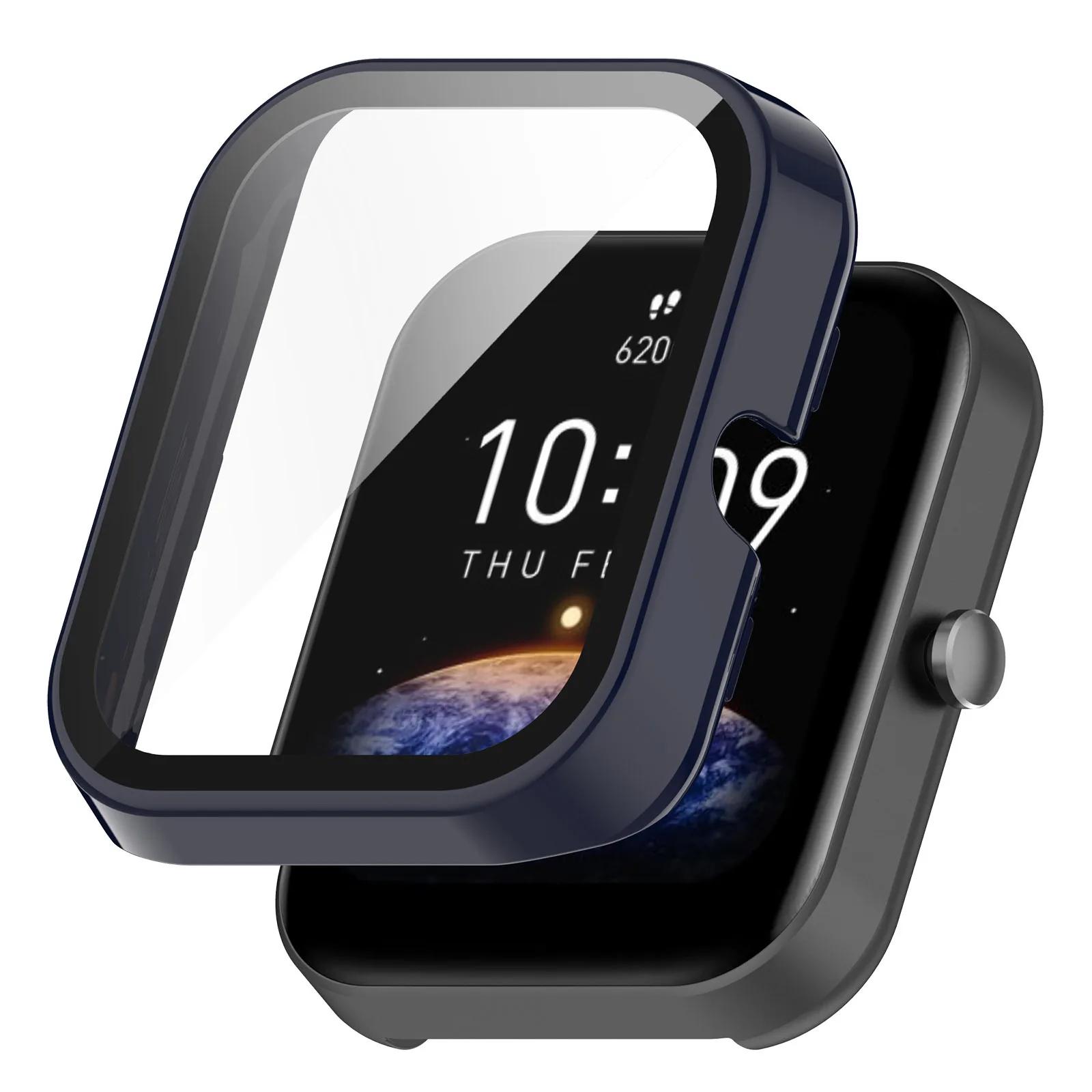 

Для Amazfit Bip 3 Bip3 Pro Защитная пленка Чехол-бампер Защитный чехол для умных часов Рамка Защитная рамка Чехол Capa For Amazfit Bip 3 синий