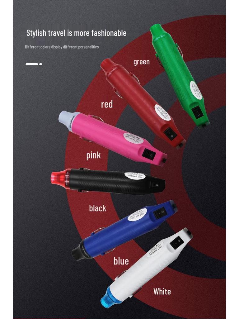 110V US Standard Heat Gun for DIY: Heat Shrink, Polymer Clay, Stamps, Embossing - Handheld Blower with Flat Plug