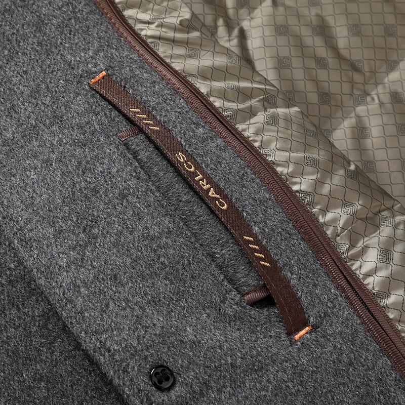 Deebinze Men's Winter Wool Blend Overcoat with Detachable Down Liner