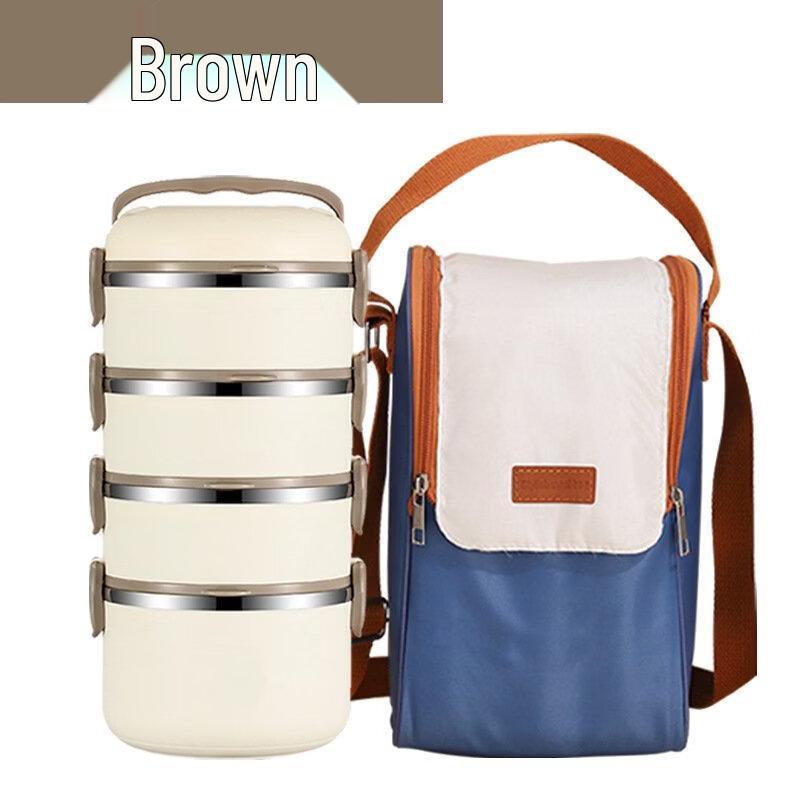 ZISIZ 304 Stainless Steel 4-Layer Leak-Proof Lunch Box