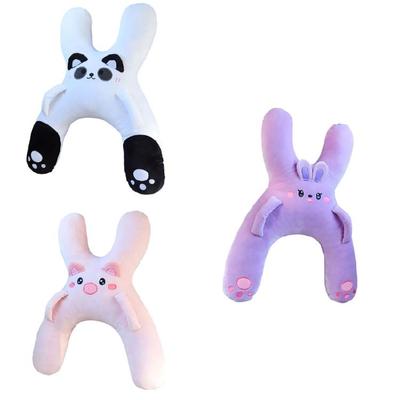 Oreiller pour enfant à monter avec poignée de support en peluche en forme de H, rembourrage doux et coussin rembourré pour le confort de l'enfant pendant les longs trajets en voiture