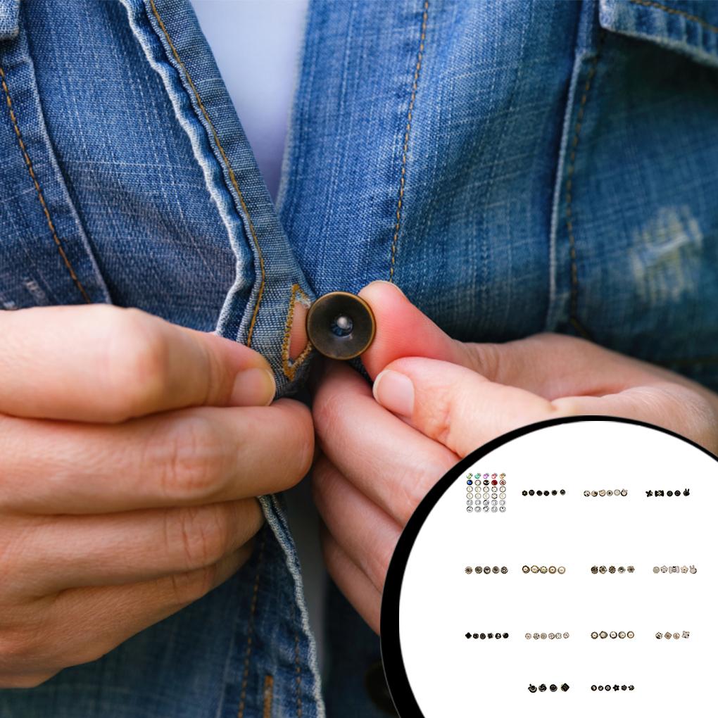 1 Set Shirt Sweater Shank Button Replacement Clothes Blouse Coat Hat Rhinestone Metal Buttons Brooch Pin Badge Sewing