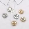 Rhinestones Flower Button Cover For Shirt Elegant Cuff Button Detachable Sleeve Button Accessories for Formal Outfit