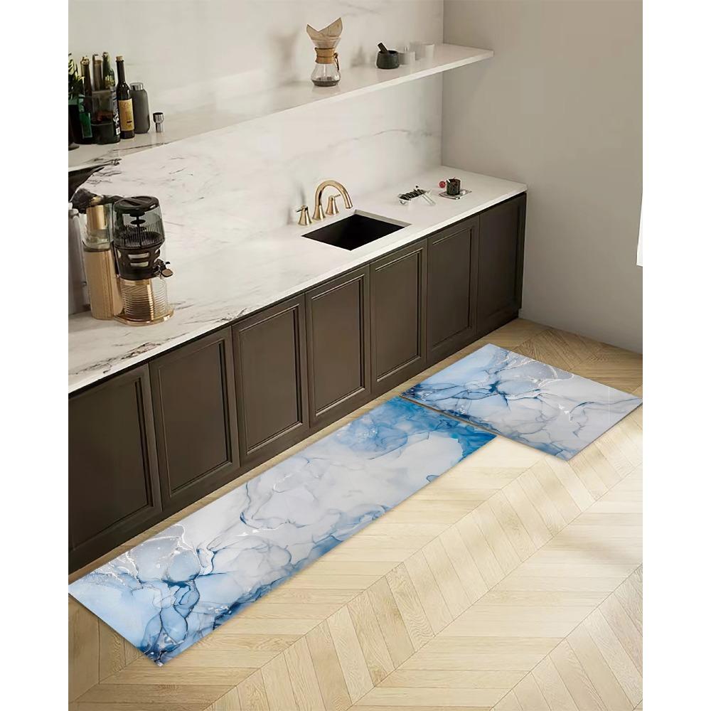 Microfiber Kitchen Two-piece Floor Mat Foot Pad Home Balcony Carpet Long Non-slip Oil Absorption and Water Absorption
