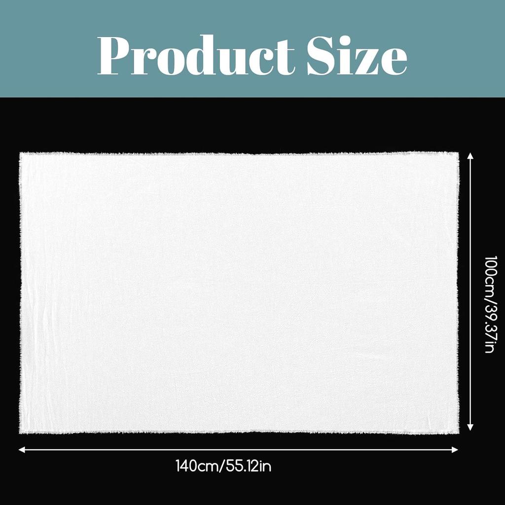 White Tablecloth Rectangle Tablecloth Cotton Fabric Table Cloth Washable Table Cloths for Festival Picnic Wedding Party and DIY Dye Project (55 x 39