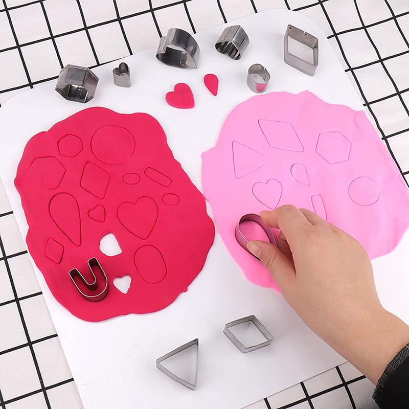 18/21/24Pcs Polymer Clay Earrings Cutters Geometry Die Baking Mould Handmade DIY Jewelry Making Cake Cookie Cutter Plastic