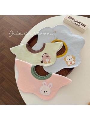 Class A Pure Cotton Rotatable Waterproof Bib for Infants and Toddlers