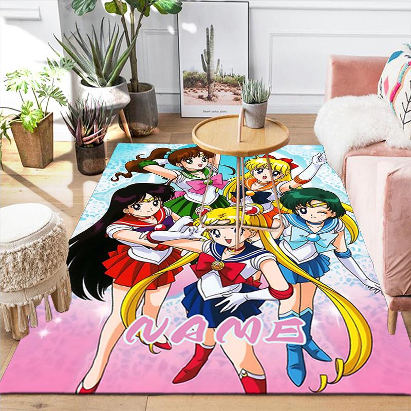 Custom 1Pc Sailor Moon Teamup Rug Office Carpet Indoor Outdoor Entrance Doormat Nonslip Soft And Comfortable Living Room D2915250