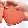 Love Heart Shape Makeup Mirror Waterproof Faux Leather Vanity Mirror Keychain Portable Travel Women Handheld Cosmetic Mirror Bag Pendant