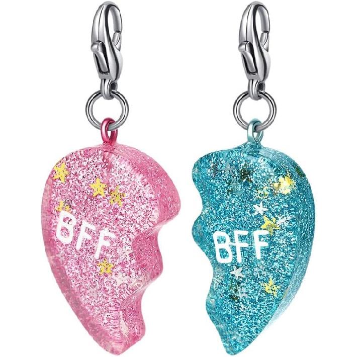 Best Friends Half Heart Pendant Necklace for Children, Kid's Best Friend Jewelry,Friendship Gift Girls BFF Necklaces-Love
