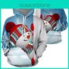 Cozy Men Xmas Hoodie Christmas Snowman Print Sweatshirt Soft Long Sleeves Top