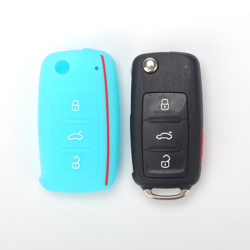 Silikon Araç Katlanır Anahtar Kılıfı Kılıfı Skoda Fabia Octavia İçin Seat Leon Toledo Altea Ibiza İçin Vw Golf Polo Bora Beetle İçin