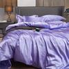 Imitation Silk 4-Piece Bedding Set: Duvet Cover, Fitted Sheet, Smooth Ice Silk Feel