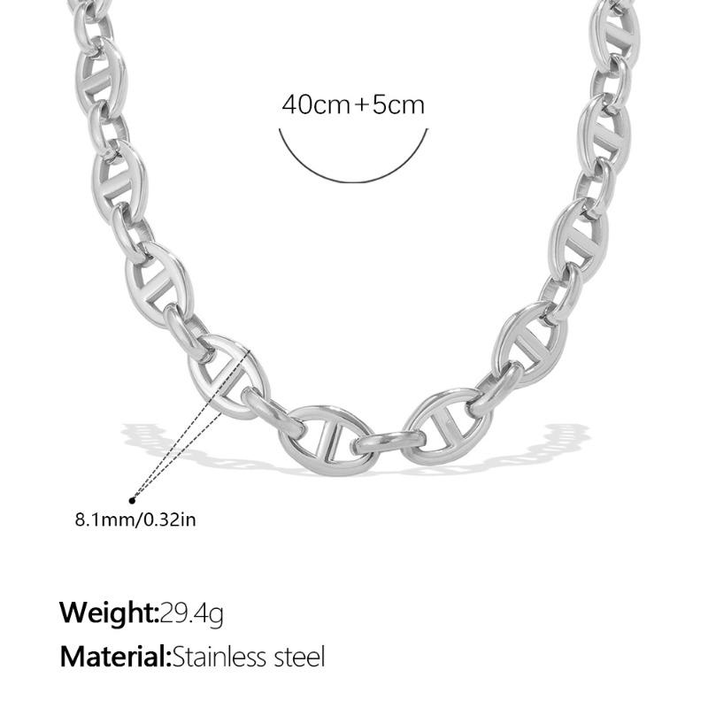 

European and american minimalist tri-color chain necklace & bracelet - trendy, unique jewelry