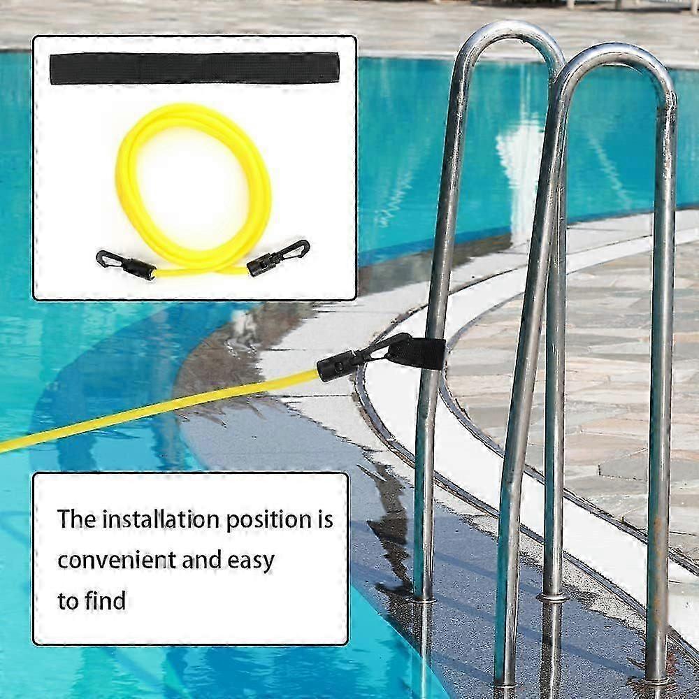 3m/ 4m Pool Swim Training Leash Durable Elastic Swim Training Belt Swim Resistance Tether Pool Swimming Elastic Rope Resistance Band for Poosnn