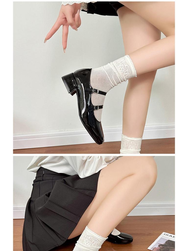 Silver Chunky Heel Mary Jane Ballet Flats for Women - Spring 2025 Collection