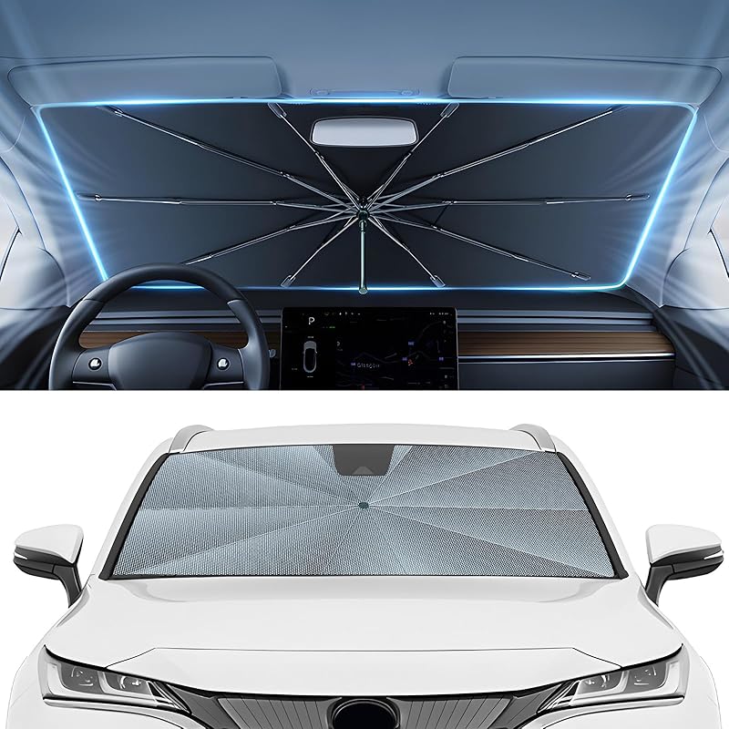 Autorder Windshield Sun Shade Umbrella For -2025 Toyota RAV4 Accessories,Upgraded Ice Crystal Material,Easy Setup Umbrella Sunshade For Car