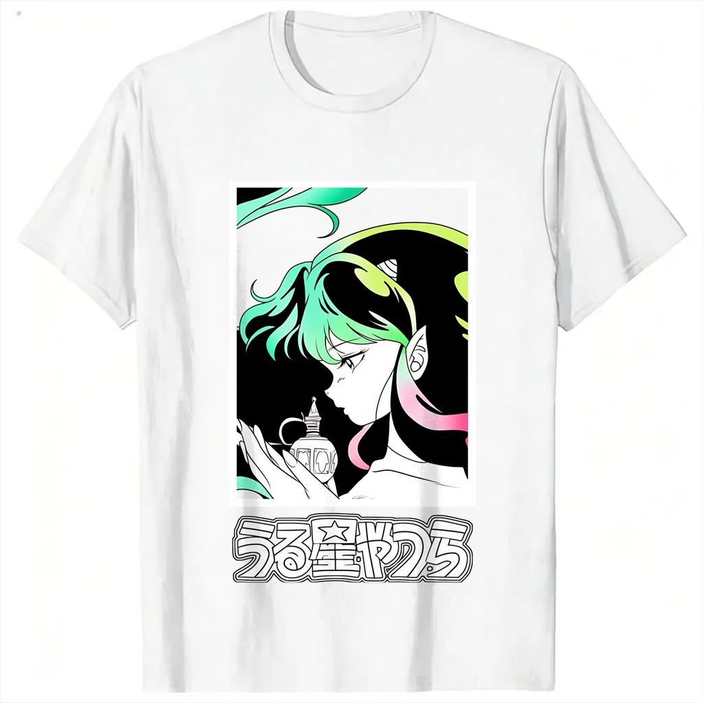 Urusei Yatsura Anime T-shirt Men Women Cotton Graphic Print Short Sleeve Y2K Fun Harajuku Otaku Streetwear Top 2026 Hot Sale