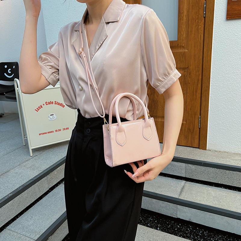 Stylish Mini Handbag For Women Versatile And Trendy Pu Leather Shoulder Bag In Pink Beige Purple Silver And Black