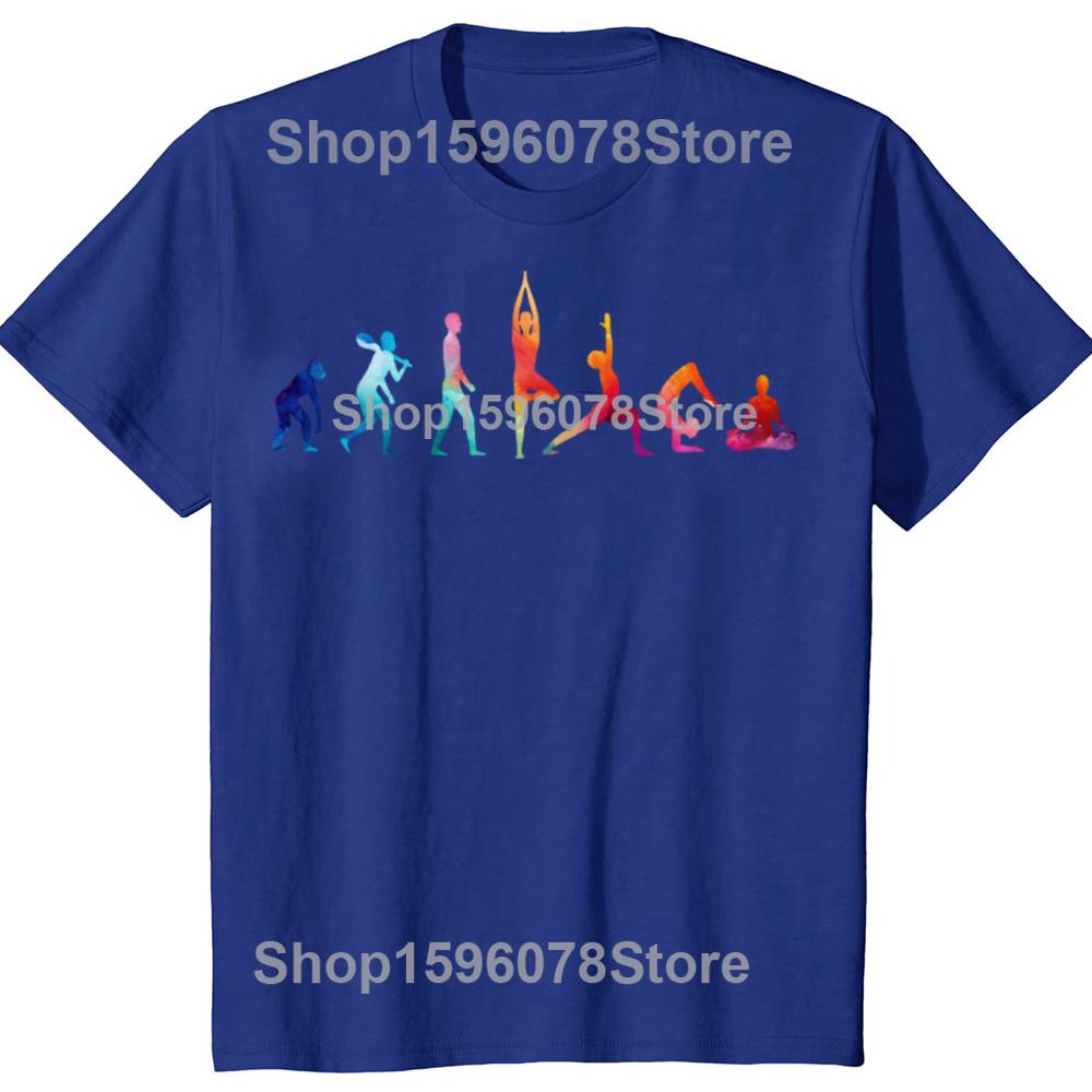 Funny Evolution of Yoga Graphic T Shirts Men Women Pure Cotton Humor Streetwear Tee Shirt Short Sleeve Unisex Loose Clothing